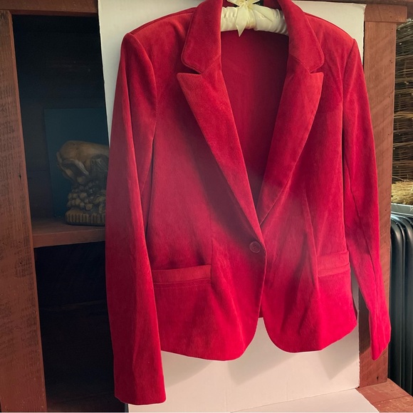 Red Blazer by Counterparts. Size 10 casual/holiday/classic style - Picture 1 of 13